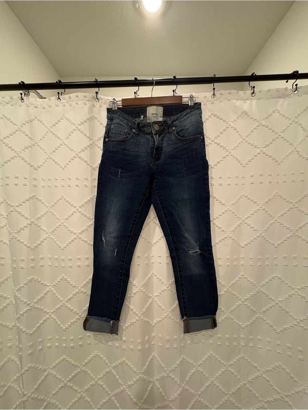 One Teaspoon Dark Indigo Cuffed Ankle Jeans
